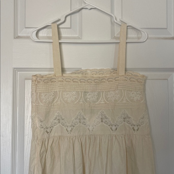 Zara Lace Trim Embroidered Cream Lace Midi Dress - Picture 8 of 12